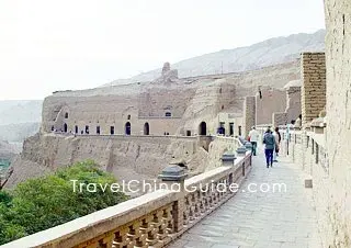 Bezeklik Thousand Buddha Caves, standing high on the cliffs